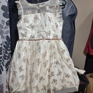 Lilt Ivory and Gold Butterfly Formal Dress
